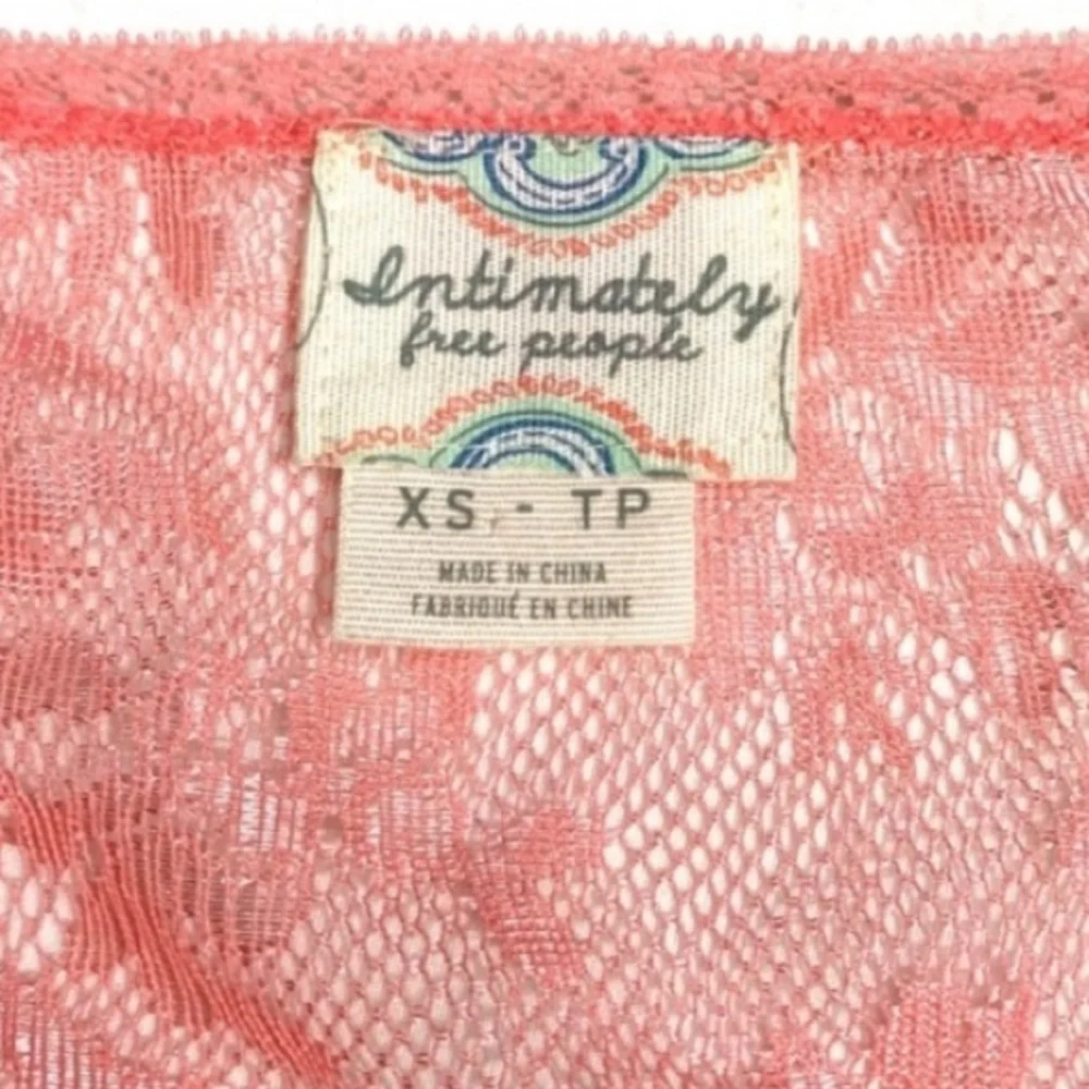 Free People Intimately tiered chiffon and lace pink babydoll slip dress- XS - Picture 2 of 11